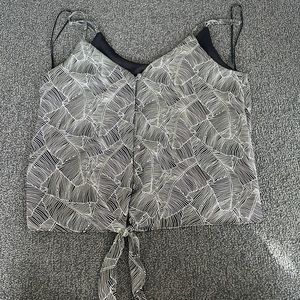 Black and white blouse top